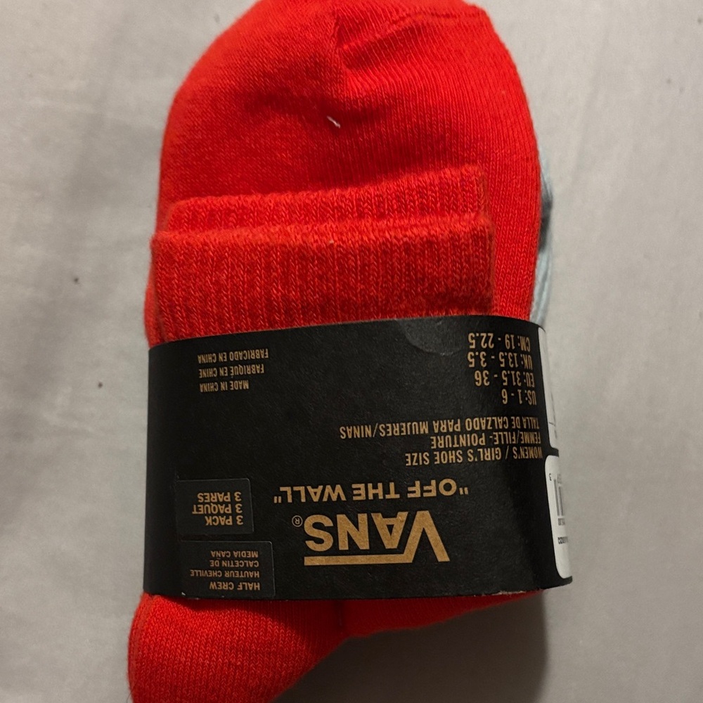 Vans women’s , girls half half crew socks